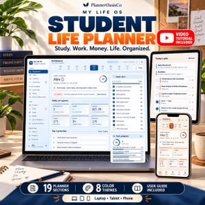 Academic Planner for Students, Assignment Tracker and Class Schedule, Interactive HTML App, (Digital Download)