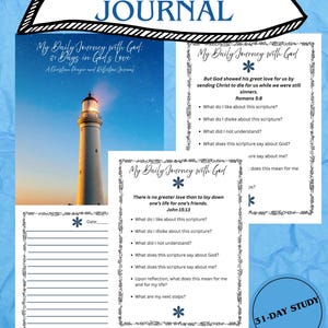 Bible Study Journal | Devotional Journal | 31 Days in God's Love (Digital Download)