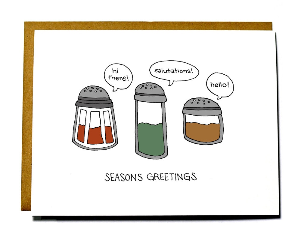 Funny Christmas Card Pun Seasons Greetings Etsy