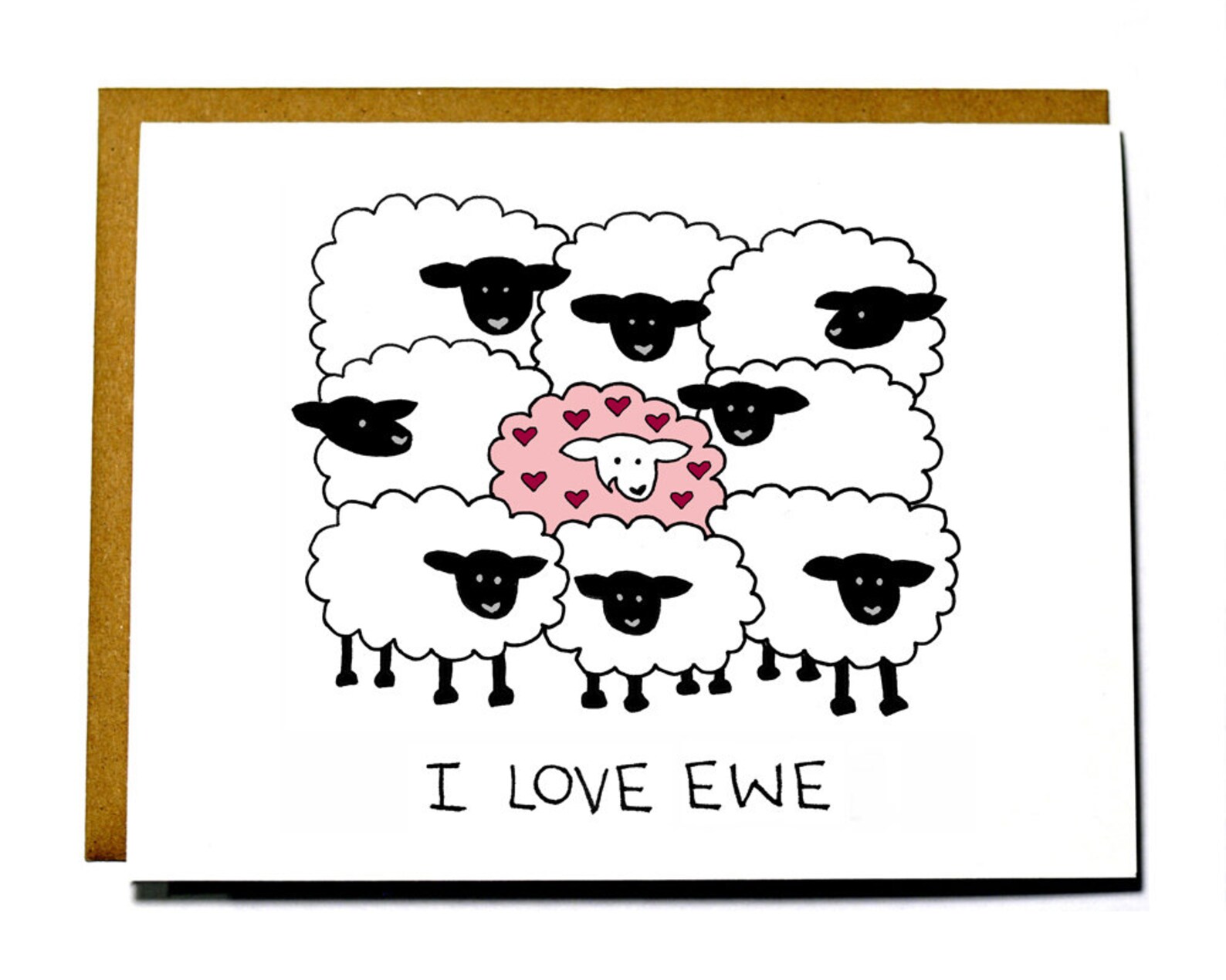 I Love You I Love Ewe Card Sheep Funny Valentines Day Etsy 