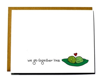 Valentines Day card - Two peas in a pod card