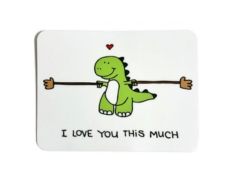 Dinosaur "I Love You This Much" 4"x3" sticker