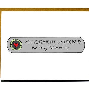 Geeky Valentines Day card Achievement unlocked image 1