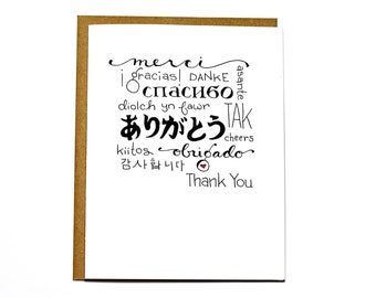 Wedding thank you card, Hand Lettered Thank You card