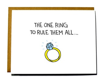 Lord of the Rings funny wedding card, engagement card - One ring to rule them all