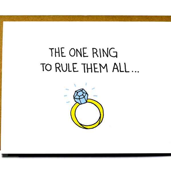 Lord of the Rings funny wedding card, engagement card - One ring to rule them all