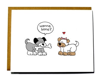 Funny, Naughty Valentines Day card - Wanna bone