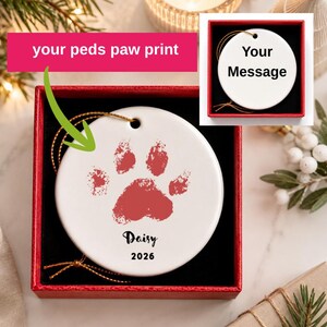 Pet Memorial ornament with Real Paw Print