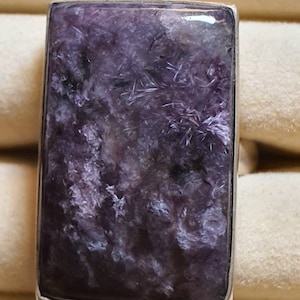 One Of A Kind! Really Big Russian Charoite RING - 925 Sterling Silver (8 size)