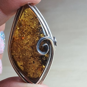 Riesige 100 % natürliche keine gepressten baltischen Bernstein 925 Sterling Silber Ring Größe 10,5