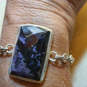 New! Handmade 100% Natural Russian CHAROITE Bracelet in 925 Sterling Silver