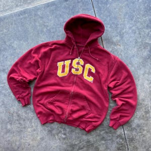 Vintage 00’s USC Southern Cal Trojans Zip Up Hoodie Crewneck Sweatshirt