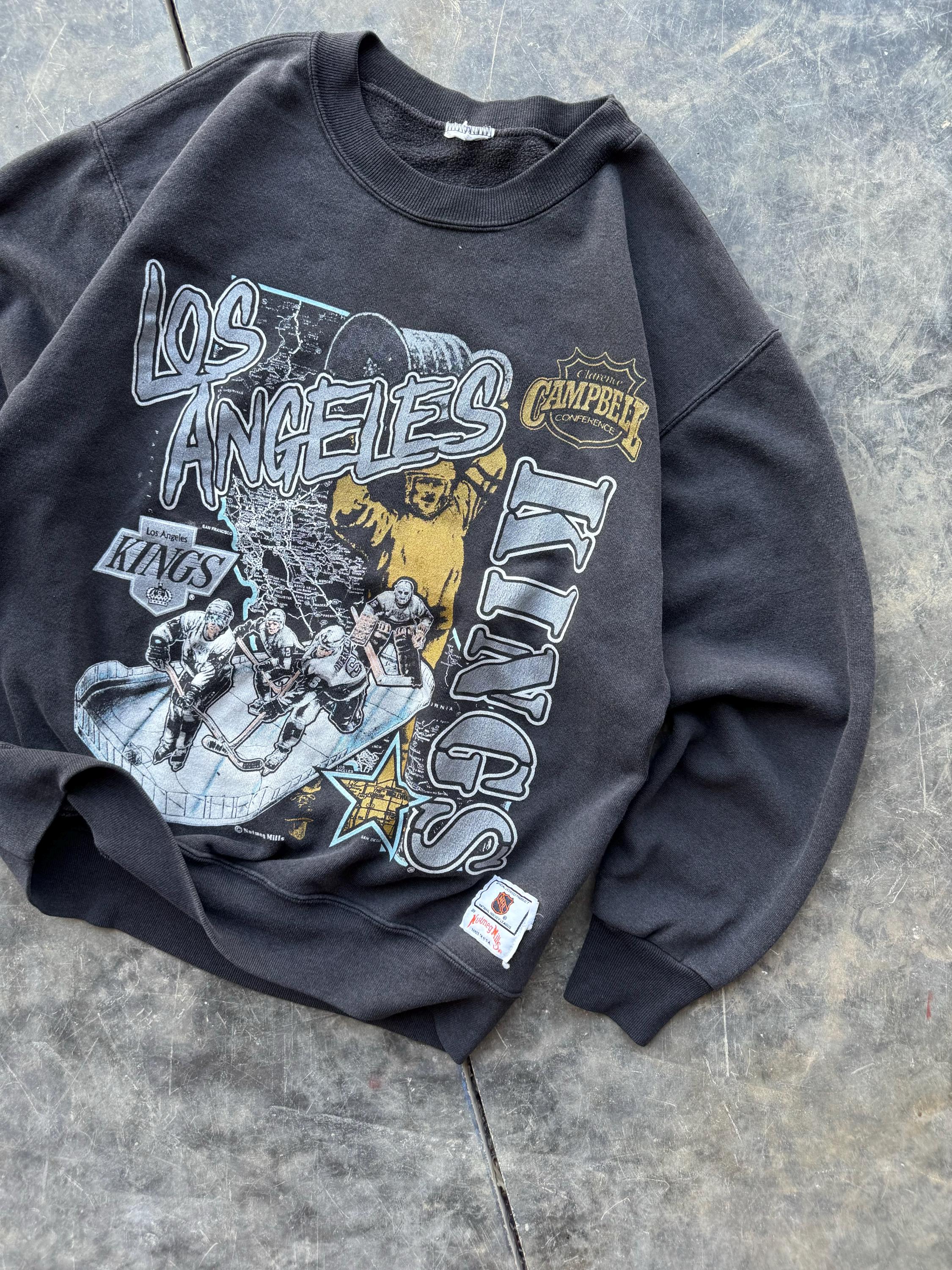 Vintage 90's Los Angeles LA Kings Hockey NHL Nutmeg Very Rare