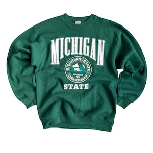 Vintage 90’s Michigan State Spartans University Rare  Crewneck Sweatshirt Size Medium