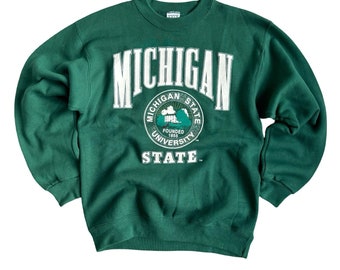 Vintage 90’s Michigan State Spartans University Rare  Crewneck Sweatshirt Size Medium