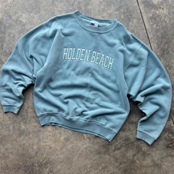 Vintage 90's Holden Beach North Carolina Embroidered Crewneck