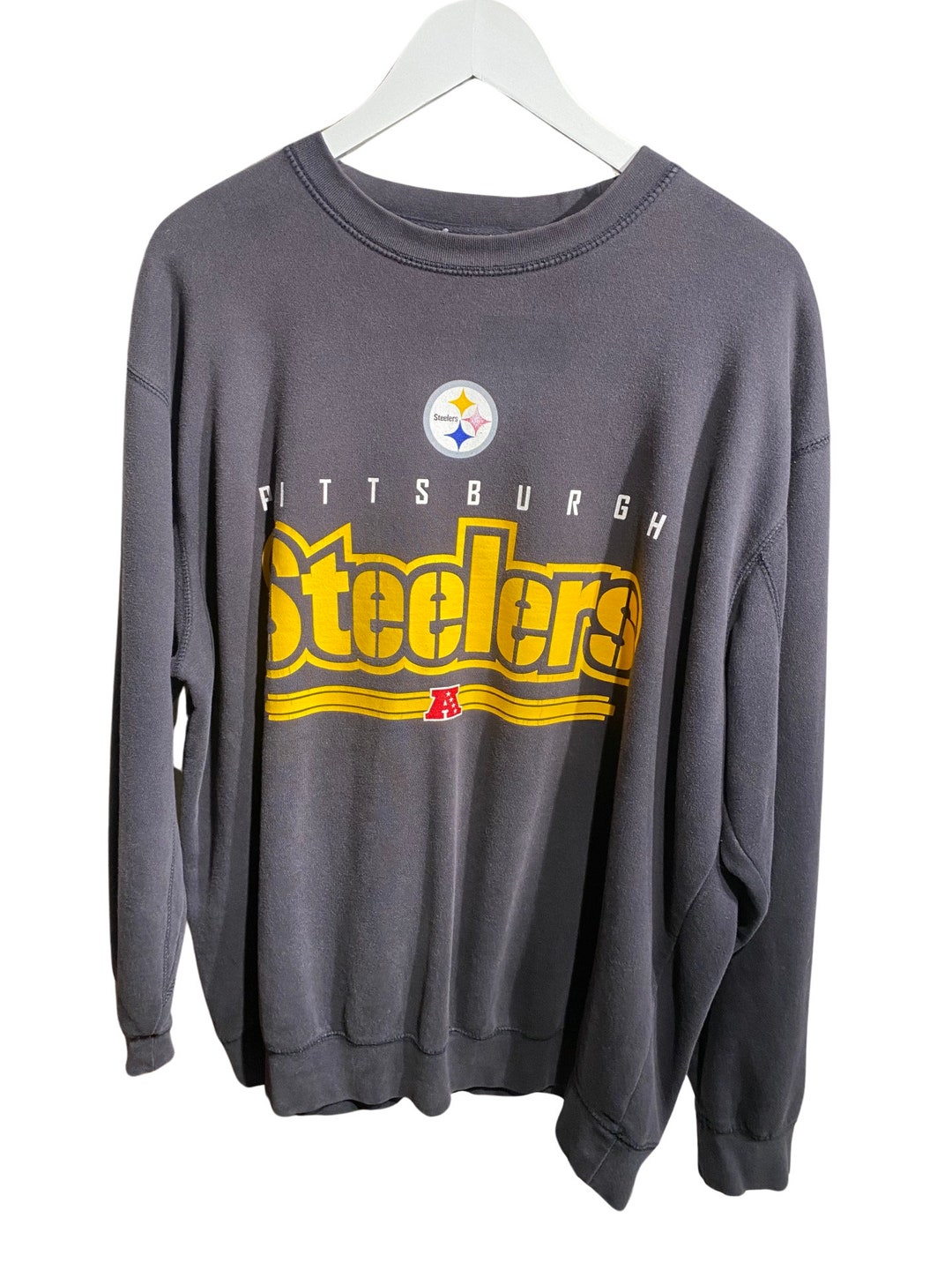 PUMA NFL PITTSBURGH STEELERS Sweatshirt, Men's Size L cotton gray type Vintage Second Hand