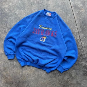 Vintage 90’s Kansas Jayhawks University  Embroidered Crewneck Sweatshirt