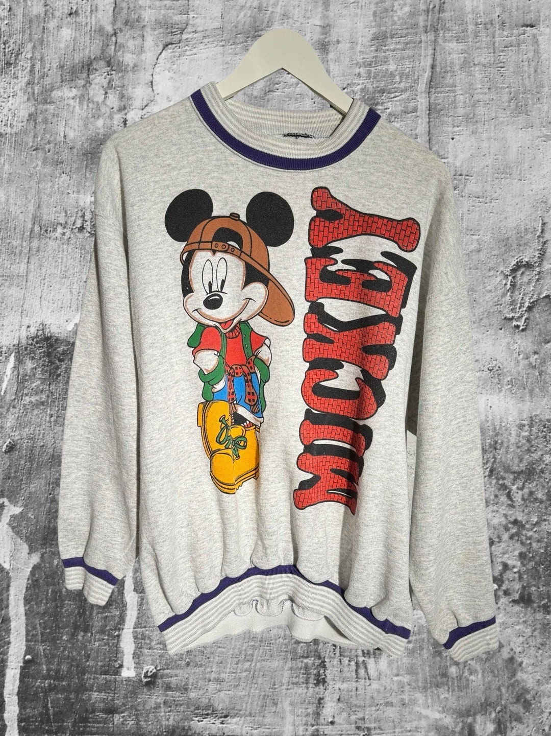 Vintage 90's Hip Hop Mickey Mouse Disney Crewneck Sweatshirt