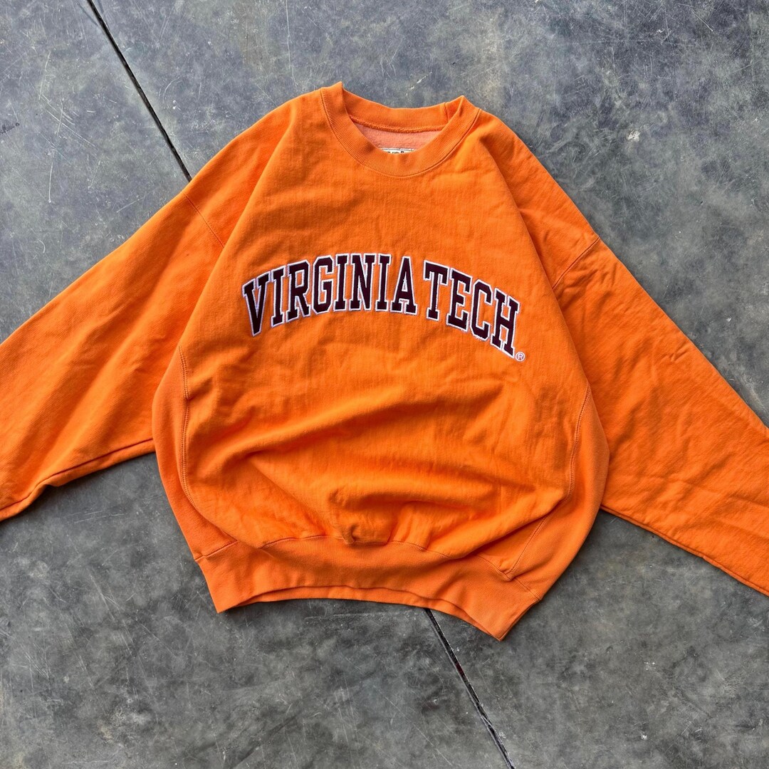 Vintage 90s Burgundy Virginia Tech Hokies NCAA Crewneck Sweatshirt Large