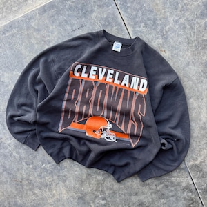 Vintage 90’s Cleveland Browns NFL Football Black Crewneck Sweatshirt