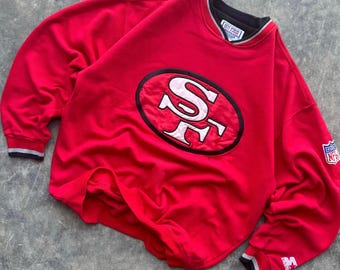Sudadera con cuello redondo y bordado de la línea Pro Starter de los San Francisco 49ers de la NFL de los años 90