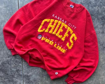 Vintage 90s NFL Kansas City Chiefs Embroidered Crewneck Sweatshirt