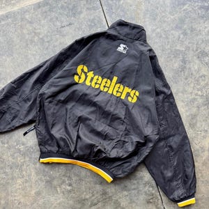 Vintage 90’s NFL Pittsburgh Steelers Starter Embroidered Starter Track Zip Style Lightweight Crewneck Jacket
