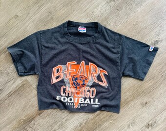 Camiseta corta personalizada vintage de los Chicago Bears de la NFL de los años 90, talla pequeña.