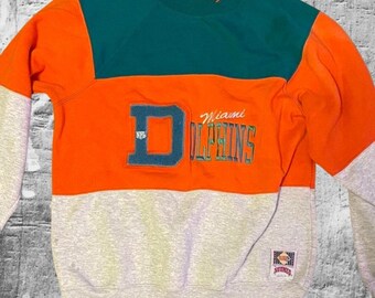 Vintage 90’s NFL Miami Dolphins Football Very Rare Nutmeg Crewneck Sweatshirt XL