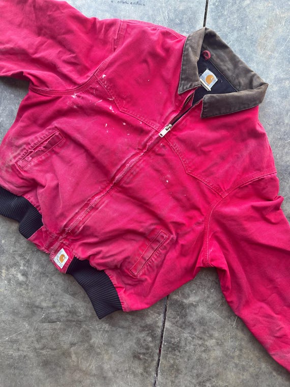 Vintage 00's Very Rare Carhartt Santa Fe Red Workwear Jacket Coat