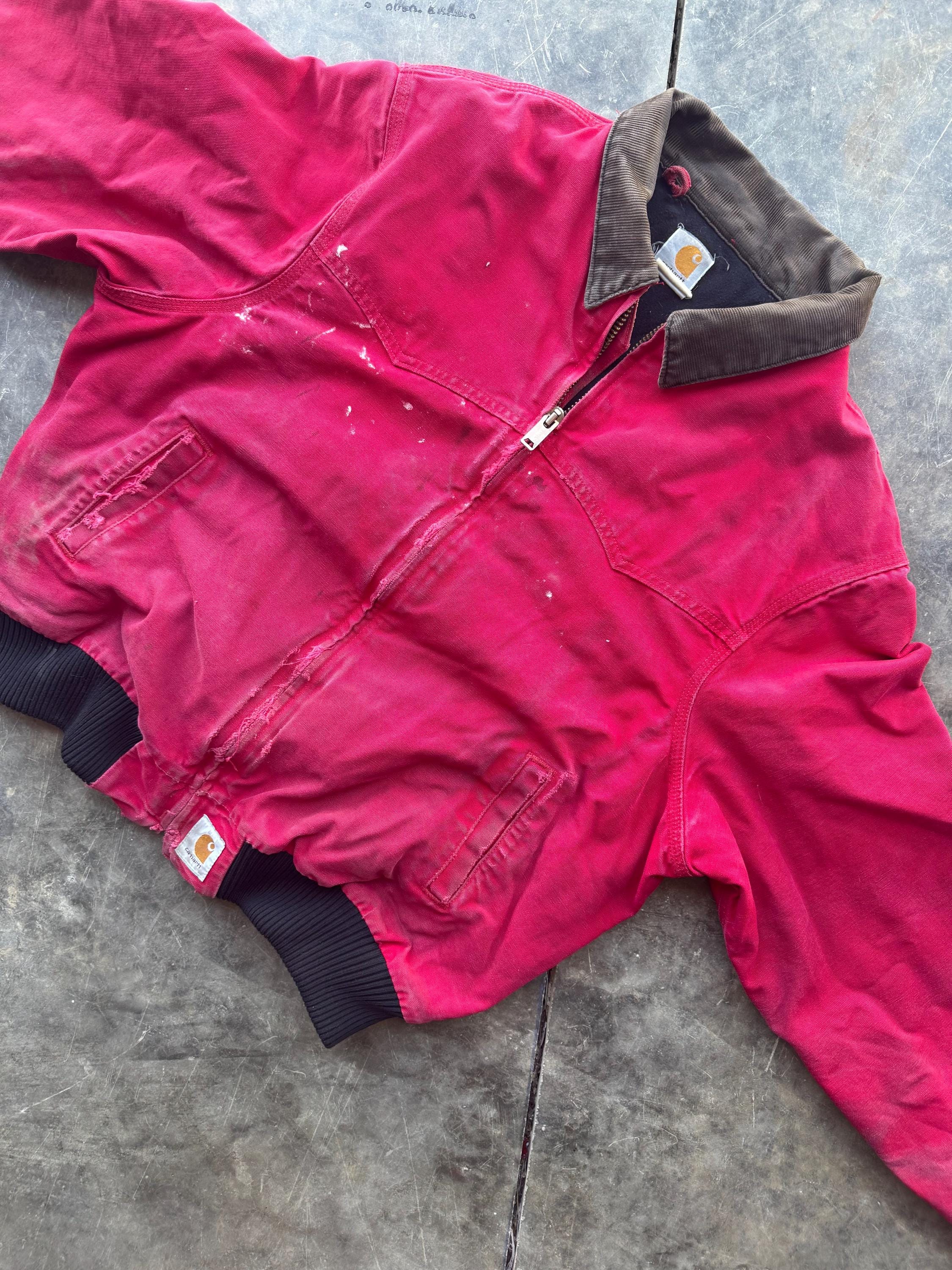 ‼️SALE‼️ CARHARTT SANTA FE “RARE COLOR” Vintage 00's Very Rare Carhartt Santa Fe Red Workwear Jacket Coat
