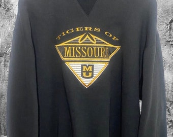 Vintage University Missouri Tigers Embroidered Crewneck Sweatshirt Size Large