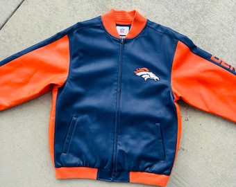 Denver Broncos Vintage 80s Chalk Line Satin Bomber Jacket - NFL
