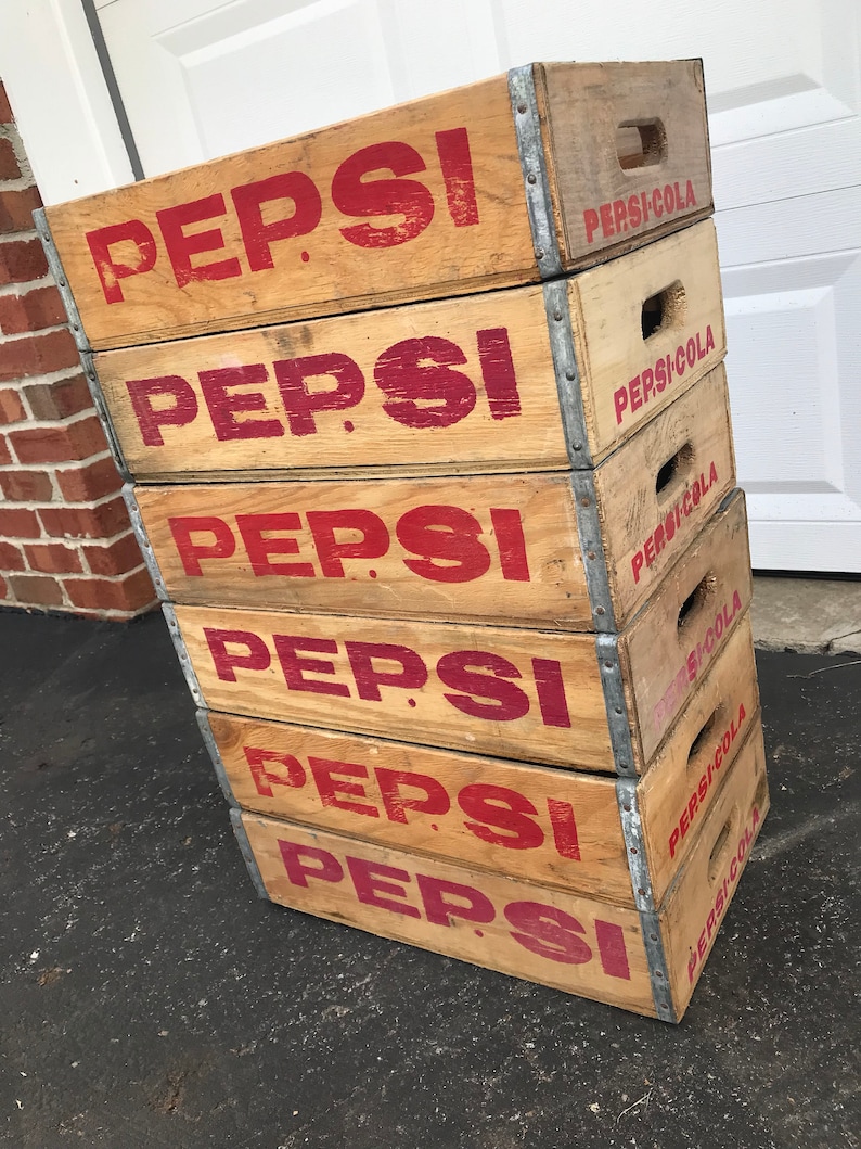 6 Vintage Near Mint Pepsi Cola Wood Soda Pop Crate Lot 24 Dividers