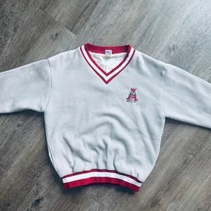 Vintage 90’s Alabama Crimson Tide University Football Rare Waffle Varsity Crewneck Sweatshirt Medium