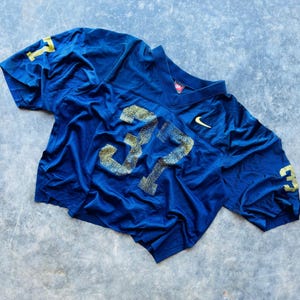 Vintage 90’s Nike Michigan Wolverines University Football Faded Custom Crop Jersey