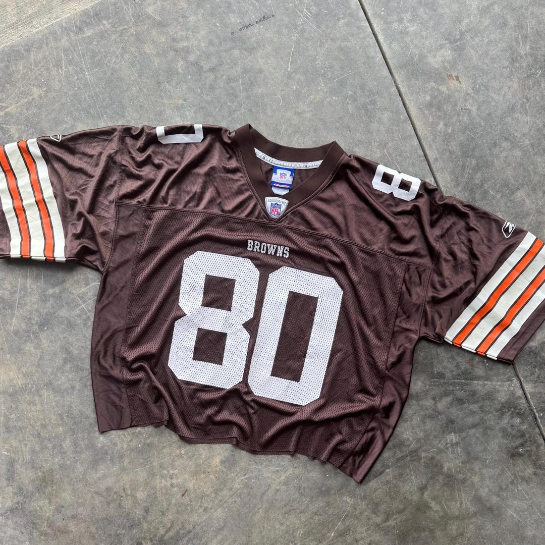 Vintage 00's Cleveland Browns NFL Football Reebok Custom Crop #80