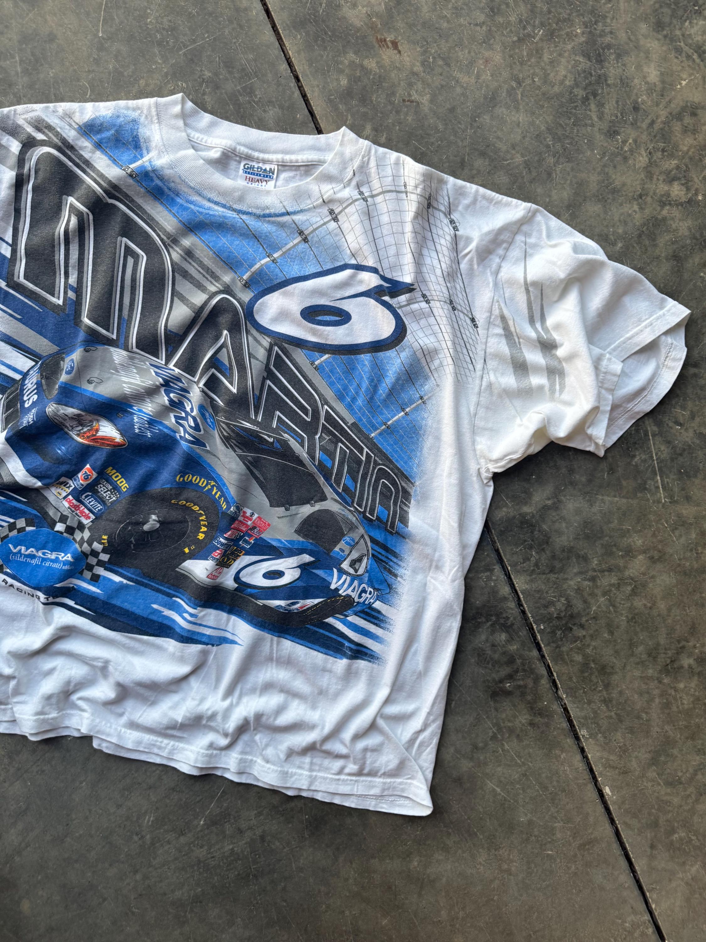 Vintage 00's Rare Mark Martin Viagra Right on Track Nacar Racing T