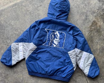 Vintage 90s Duke University NCAA Satin Jacket Duke Blue Devils