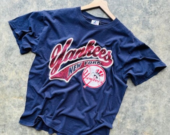 Vintage 90’s New York Yankees Baseball Script MLB Rare Mesh Jersey Tee
