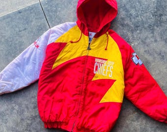 Vintage 90s NFL Kansas City Chiefs Puffer Jacket - Shark Tooth Design