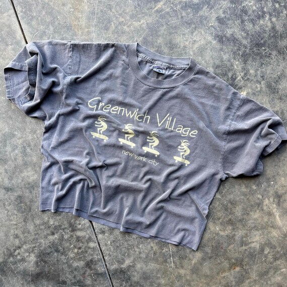 Vintage 90's Greenwich Village New York City Skate Custom Crop T - Main Image