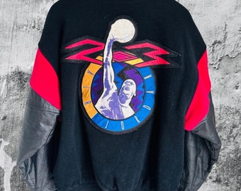 Incredibly Rare Vintage 90’s Nike Air Michael Jordan Varsity Leather Bomber Jacket XL