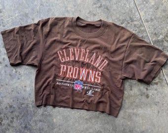 Camiseta de fútbol americano vintage de los Cleveland Browns de la NFL, personalizada, bordada, de los años 90