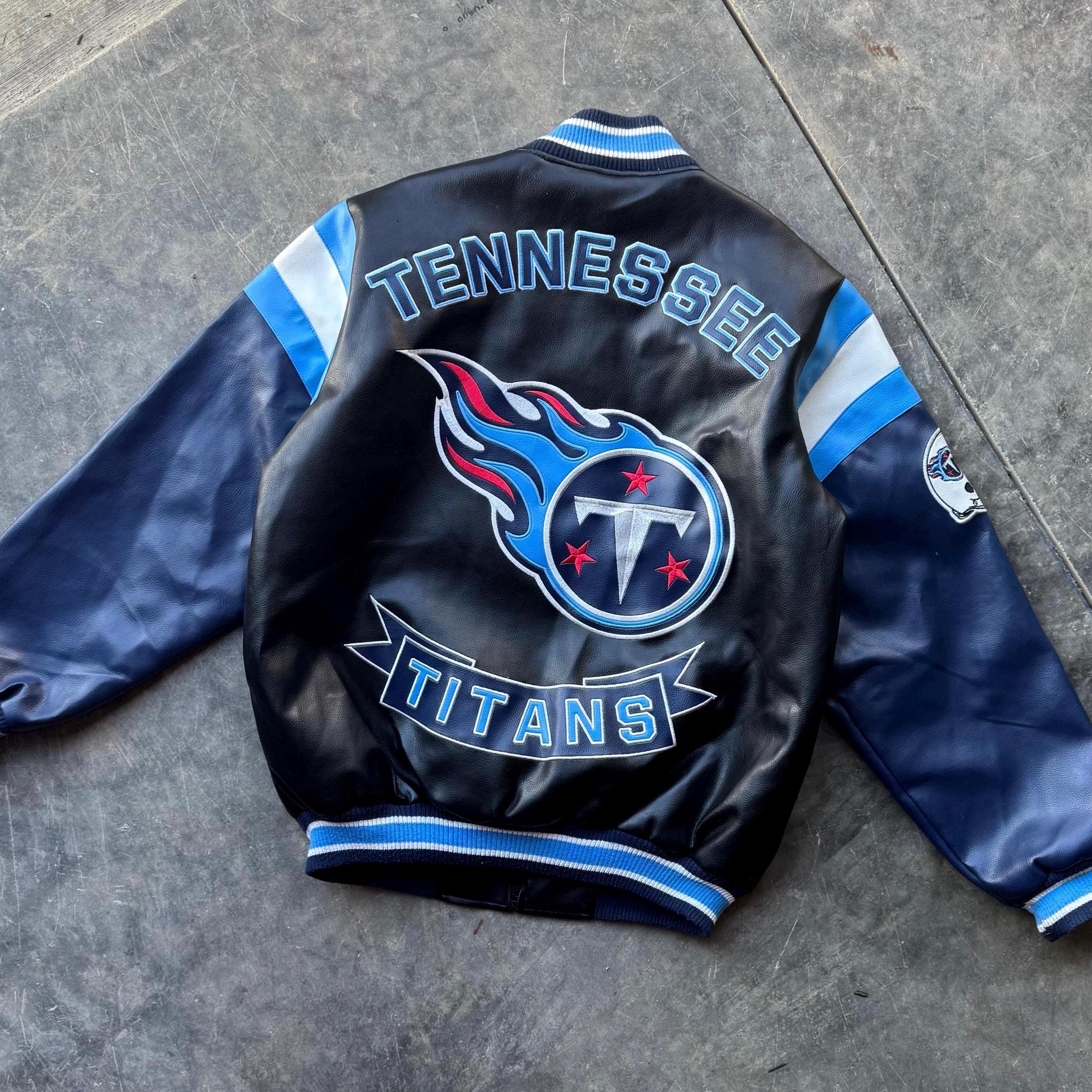 Tennessee Titans レザー ジャケット Titans Leather Jacket Tennessee Titans Wool Leather Varsity Jacket