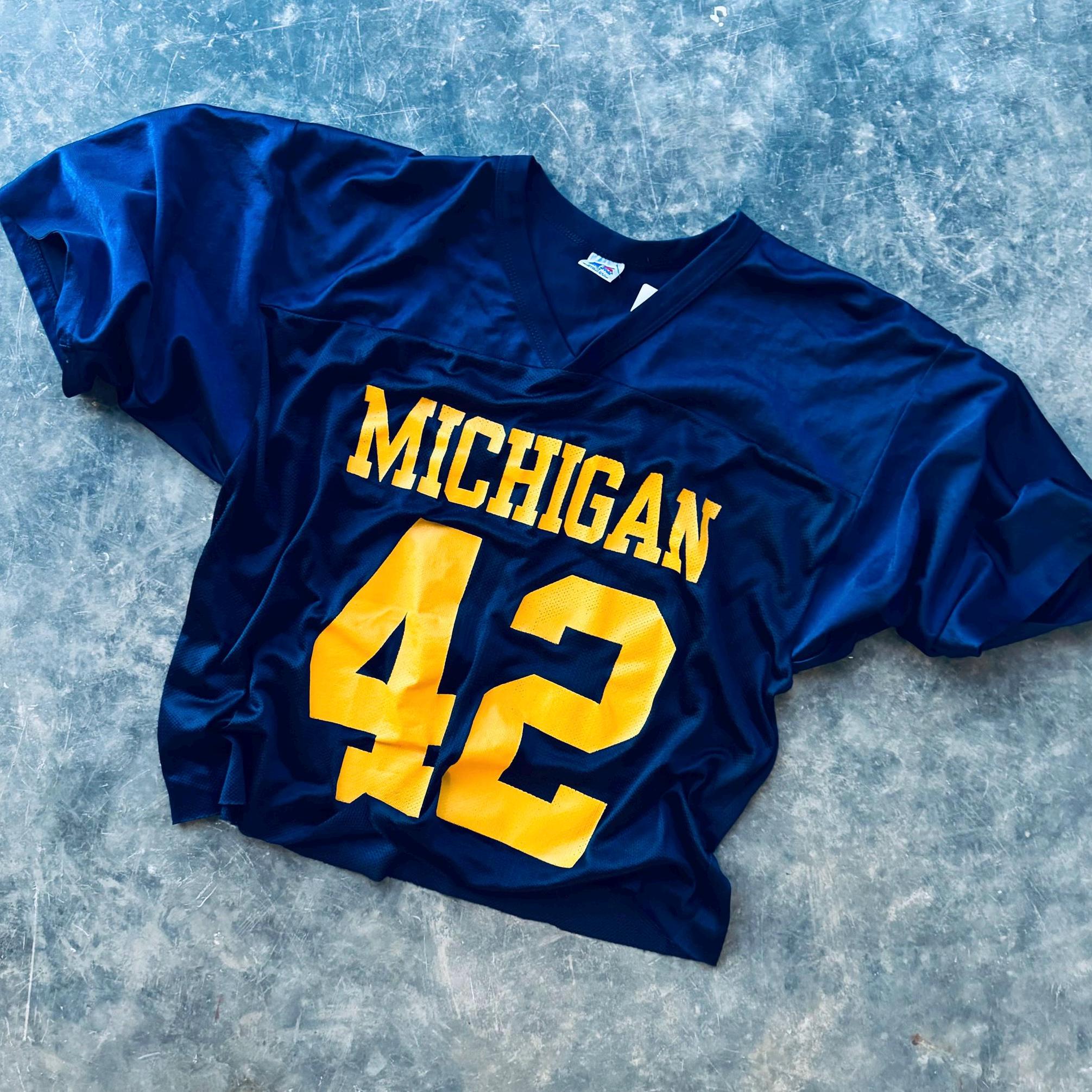 Vintage 90's Michigan Wolverines Russell Athletic Football #42