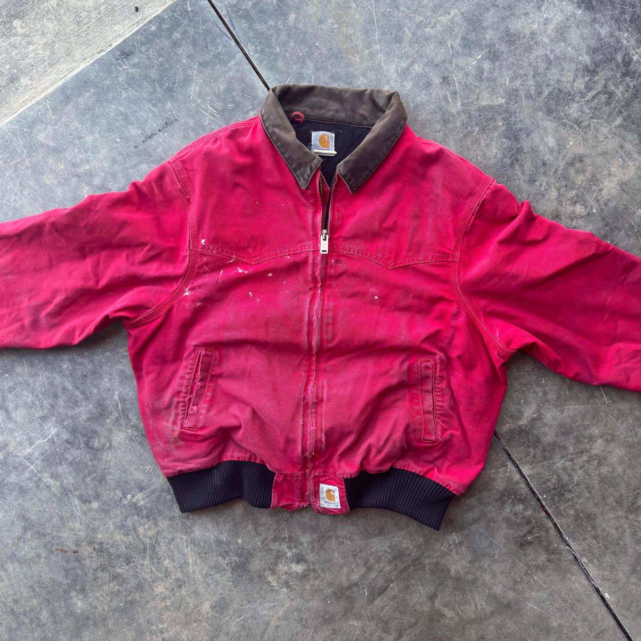 Vintage 00's Very Rare Carhartt Santa Fe Red Workwear Jacket Coat