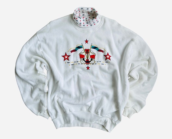 Vintage 90s Nautical Sailing Destination Summer Turtleneck Sweatshirt Large Etsy Canada