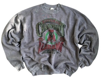 Vintage 90’s Alabama Crimson Tide University Rare  1992 Crewneck Sweatshirt Size Large